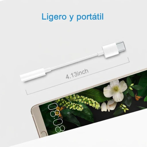 Adaptador USB-C a Aux 3.5 mm (audio y llamadas)