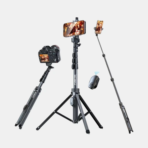 Trípode Selfie Stick Fugetek de 62 Pulgadas con Control Bluetooth para iPhone y Android