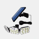 Lámpara Solar LED Exterior de 3 Cabezas Ajustables con Control Remoto e IP65