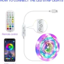 Tira LED RGBIC USB con Bluetooth y Control Remoto – 5 Metros / 10 Metros