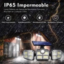 Lámpara Solar LED Exterior de 3 Cabezas Ajustables con Control Remoto e IP65