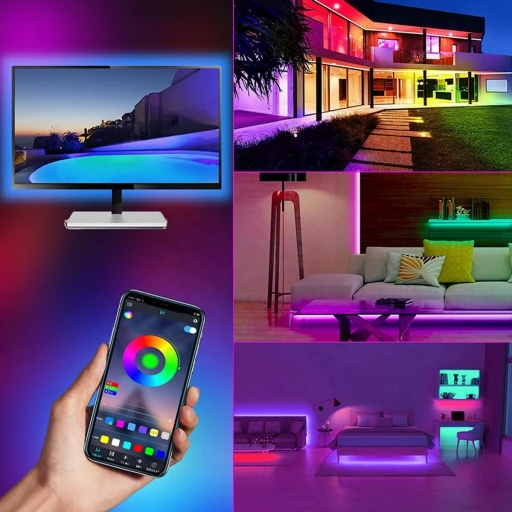 Tira LED RGBIC USB con Bluetooth y Control Remoto – 5 Metros / 10 Metros