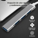 Hub USB 4 en 1 USB 3.0 para Laptop y PC
