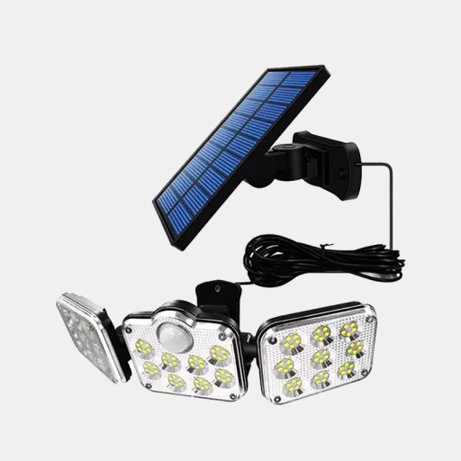 Lámpara Solar LED Exterior de 138 LED con Control Remoto y Panel Separado