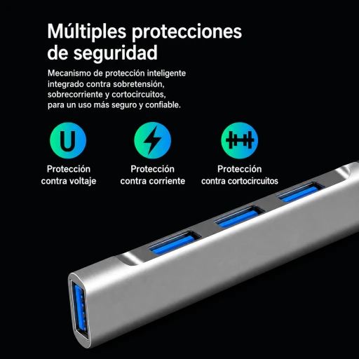 Hub USB 4 en 1 USB 3.0 para Laptop y PC