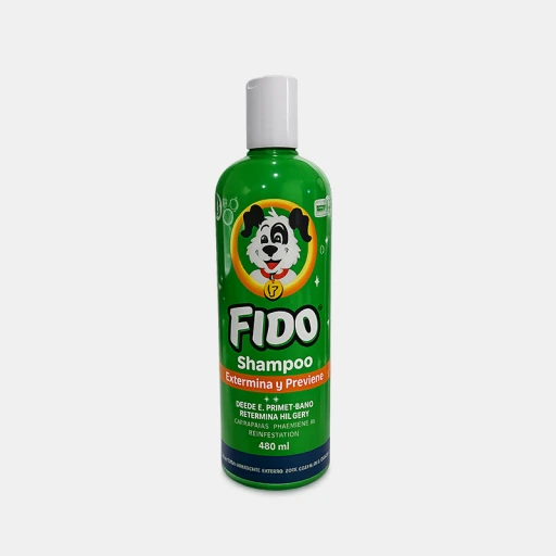 Shampoo Fido 480 ml para Perros contra Pulgas, Garrapatas y Piojos